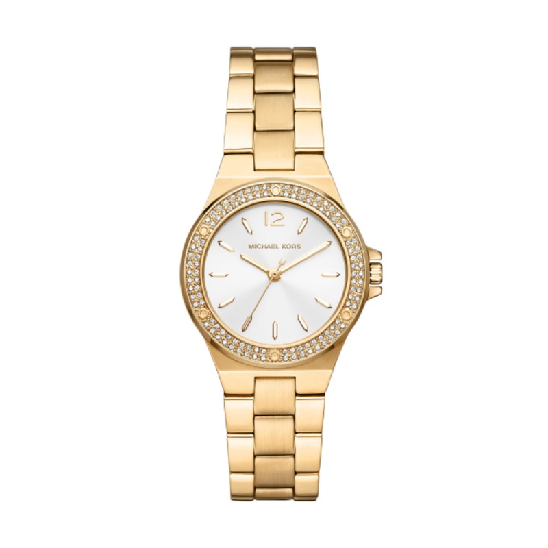 Michael Kors Lennox White Dial & Gold-Tone Bracelet Watch