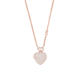 Michael Kors Rose Gold Plated & CZ Adjustable Heart Locket