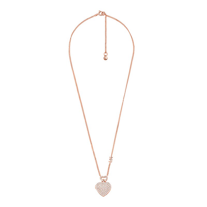 Michael Kors Rose Gold Plated & CZ Adjustable Heart Locket