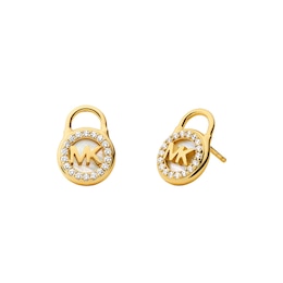 Michael Kors 14ct Yellow Gold Plated Padlock Stud Earrings