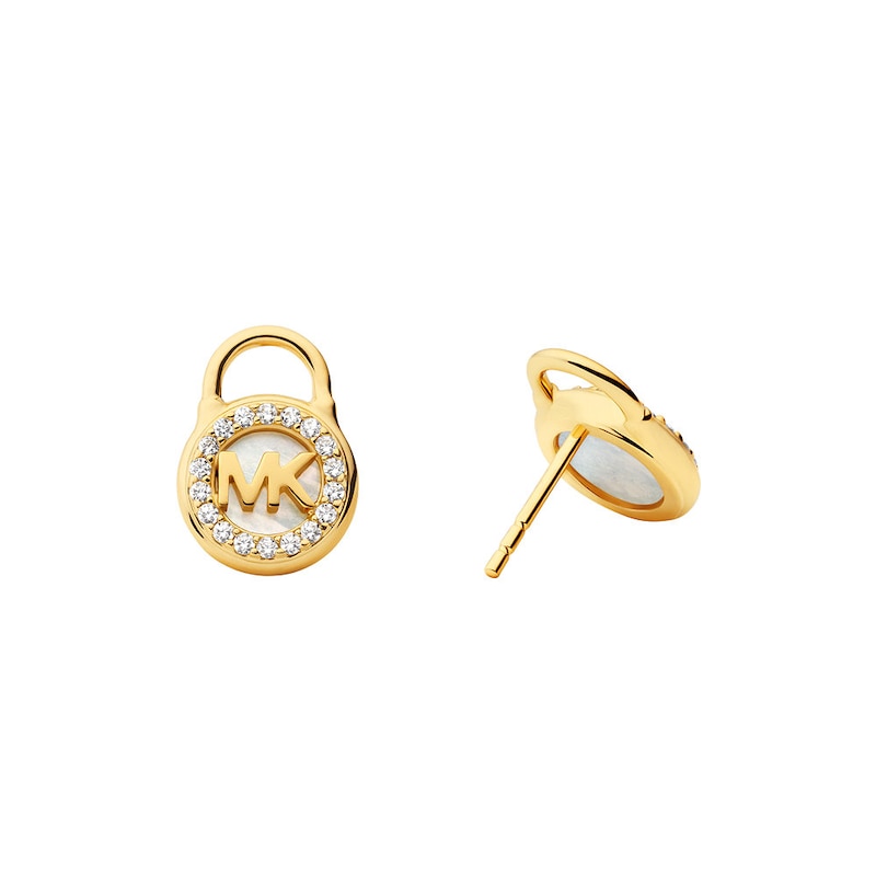 Michael Kors 14ct Yellow Gold Plated Padlock Stud Earrings