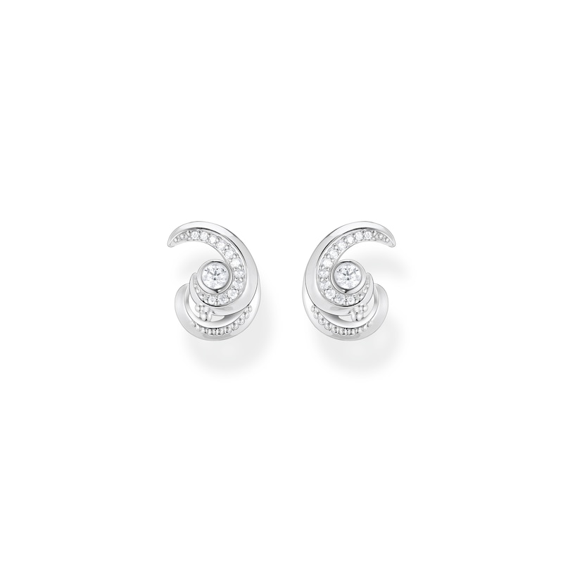 Thomas Sabo Ocean Wave Sterling Silver Stones Stud Earrings