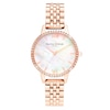 Olivia Burton Crystal Bezel Rose Gold Tone Bracelet Watch