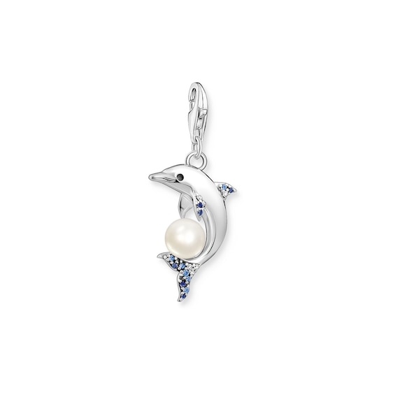 Thomas Sabo Sterling Silver & Pearl Dolphin Charm