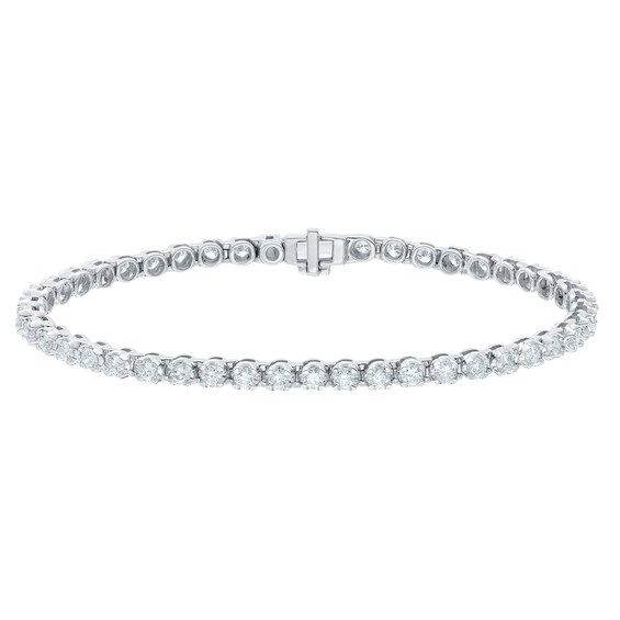 18ct White Gold 7 3ct Certified Diamond Tennis Bracelet