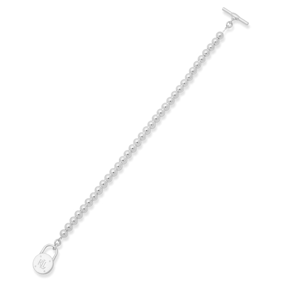 Lauren Ralph Lauren Sterling Silver 7 Padlock Charm Bracelet