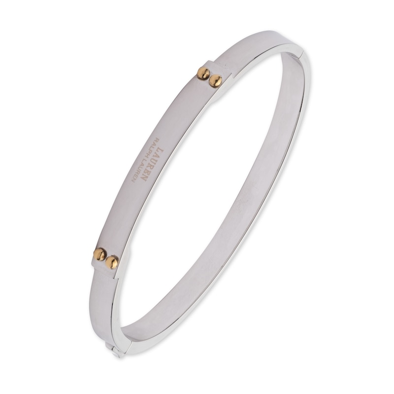 Lauren Ralph Lauren Sterling Silver Two-Tone Logo Bangle