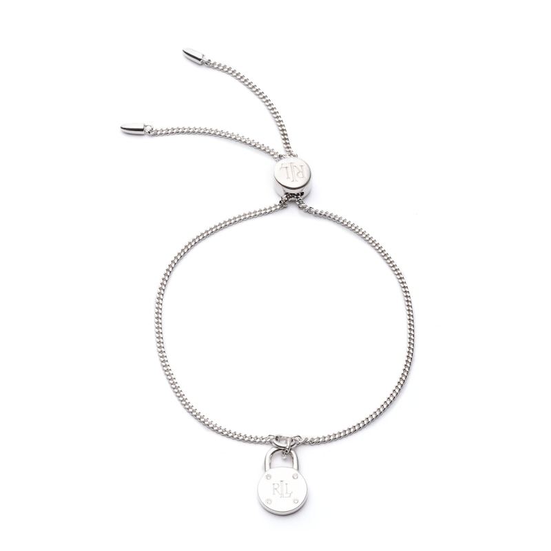 Lauren Ralph Lauren Silver & Diamonds Padlock Bracelet