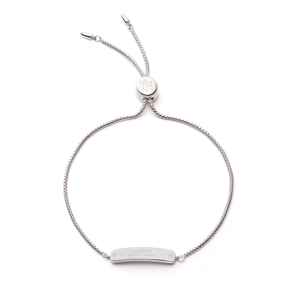 Lauren Ralph Lauren Sterling Silver 7 Diamond Slider Bracelet