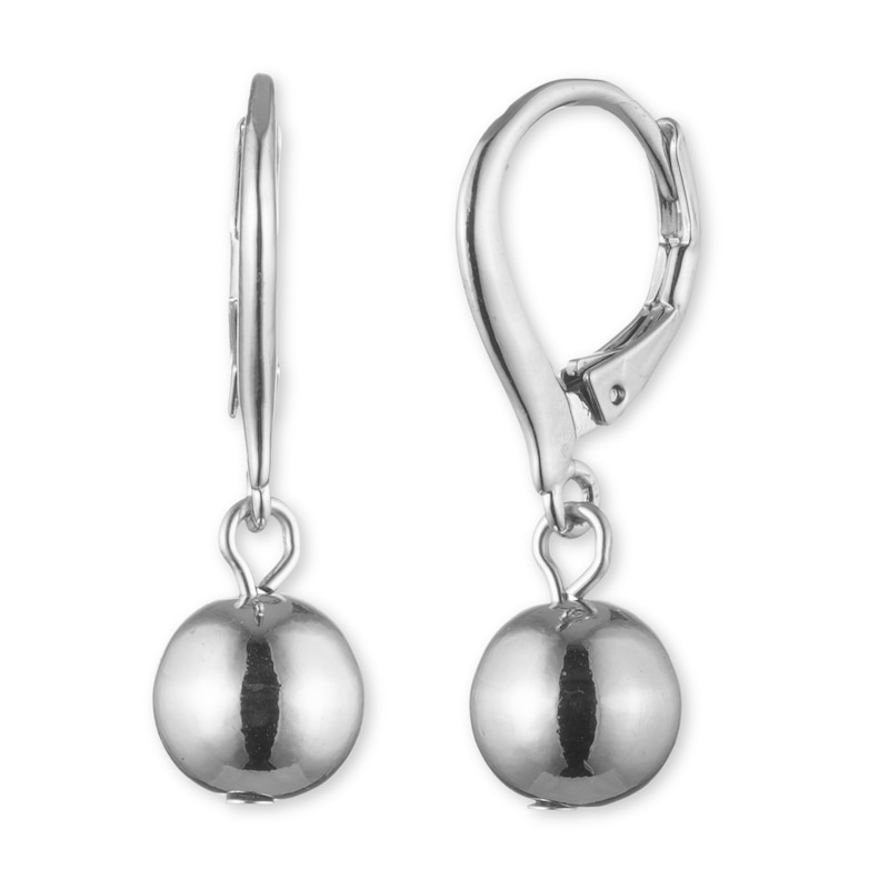 Lauren Ralph Lauren Silver Leverback Bead Drop Earrings