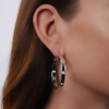 Thumbnail Image 1 of Lauren Ralph Lauren Sterling Silver Logo 42mm Hoop Earrings
