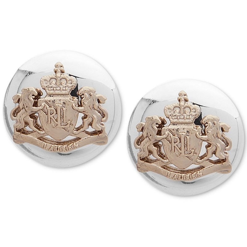 Lauren Ralph Lauren Sterling Silver Crest Stud Earrings