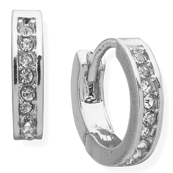 Women's Lauren Ralph Lauren Silver Cubic Zirconia Hoop Earrings
