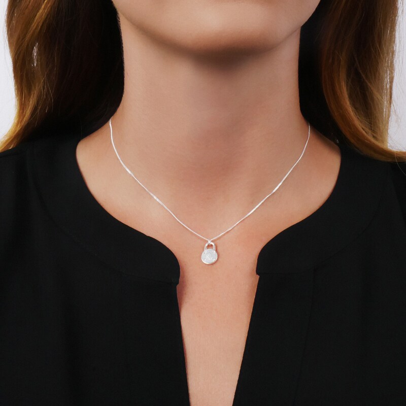 Main Image 2 of Lauren Ralph Lauren Silver & Diamonds Padlock Pendant