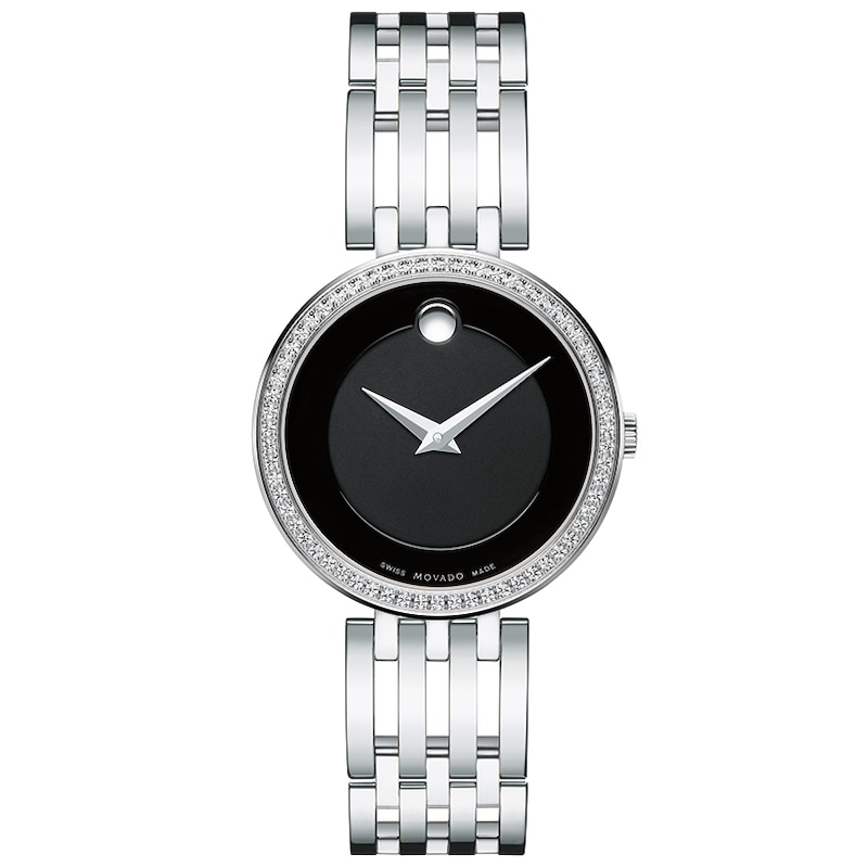 Movado Esperanza Ladies' Crystal Bezel Stainless Steel Bracelet Watch
