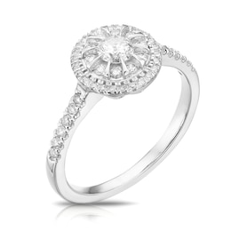 9ct White Gold 0.50ct Total Diamond Round Cluster Ring
