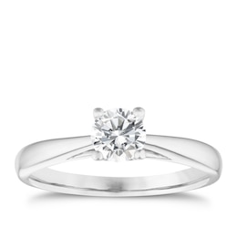 9ct White Gold 0.50ct Diamond Solitaire Ring