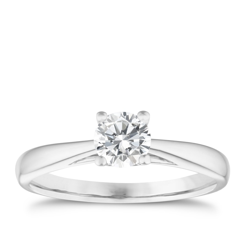 Main Image 1 of 9ct White Gold 0.50ct Diamond Solitaire Ring
