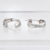 Thumbnail Image 1 of 9ct White Gold Glitter Double Row Hoop Earrings