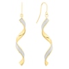 Thumbnail Image 0 of 9ct Yellow Gold Sparkle Twist Drop Earrings