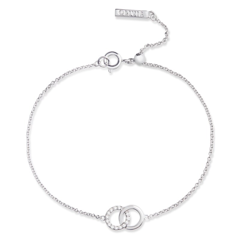 Olivia Burton Bejewelled Interlink Silver Bracelet