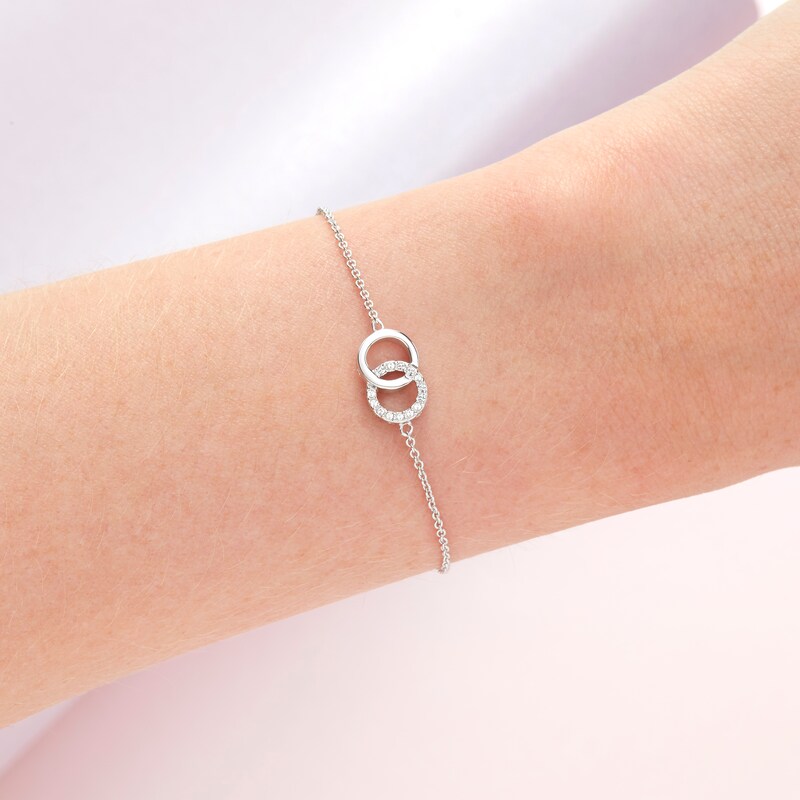Olivia Burton Bejewelled Interlink Silver Bracelet