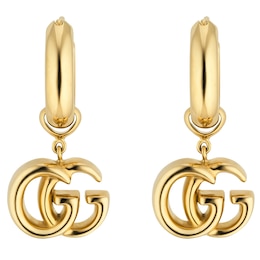 Gucci GG Running 18ct Yellow Gold Drop Earrings