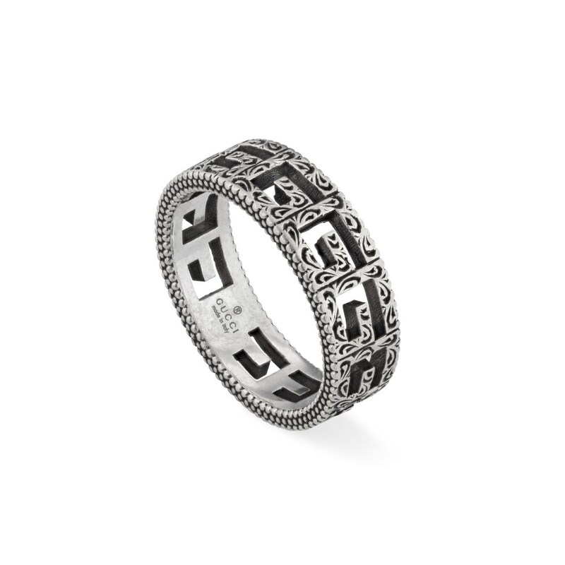 Gucci G-Cube Ladies' Silver M-N Ring