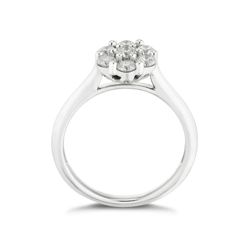 Platinum 0.50ct  Diamond Flower Cluster Ring