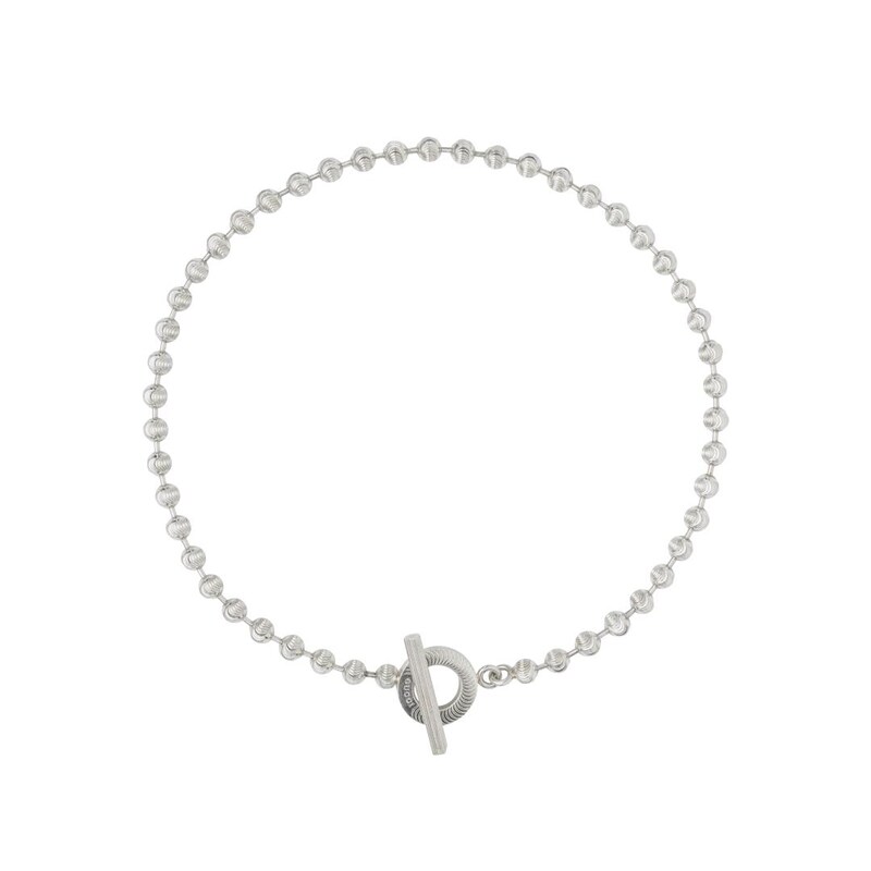 Gucci Silver Boule Chain T-Bar Necklace