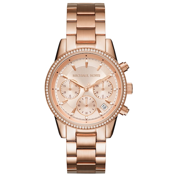 Michael Kors Ritz Ladies’ Rose Gold Tone Bracelet Watch