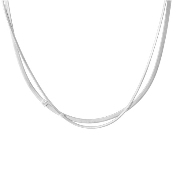 Marco Bicego 18ct White Gold Masai 0.10ct Diamond Necklace
