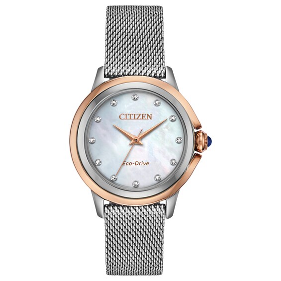 Citizen Diamond Ladies’ Stainless Steel Mesh Bracelet Watch