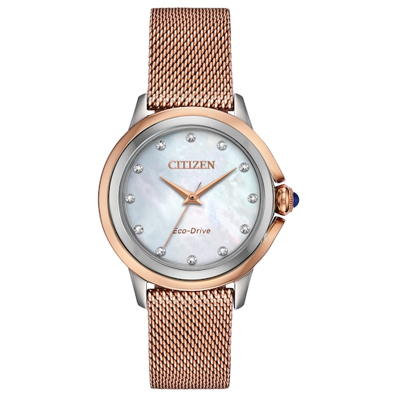 Citizen Eco-Drive Ceci Diamond Ladies Mesh Bracelet Watch