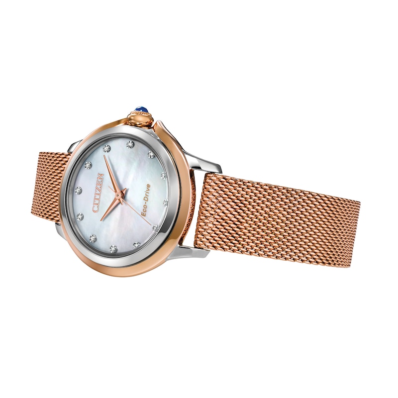 Main Image 4 of Citizen Eco-Drive Ceci Diamond Ladies' Mesh Bracelet Watch