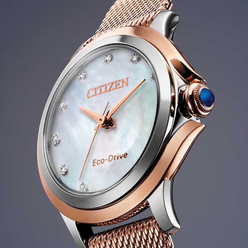 Main Image 7 of Citizen Eco-Drive Ceci Diamond Ladies' Mesh Bracelet Watch