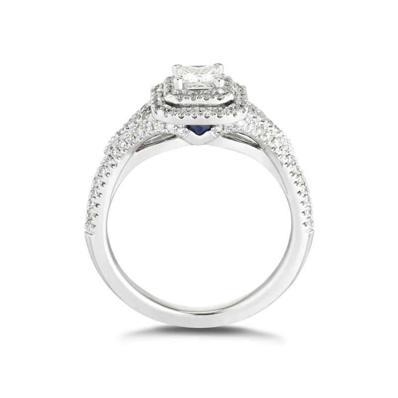 Vera Wang 18ct White Gold 0.69ct Total Diamond Halo Ring