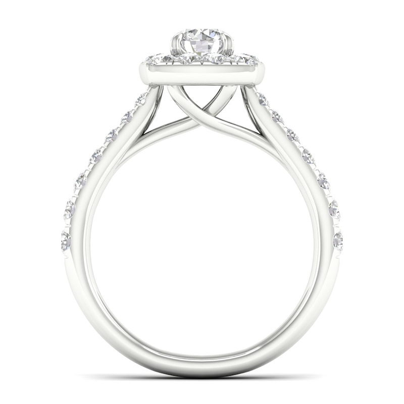 18ct White Gold & Platinum 1ct Diamond Halo Ring