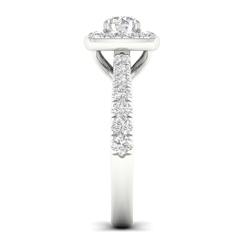 18ct White Gold & Platinum 1ct Diamond Halo Ring