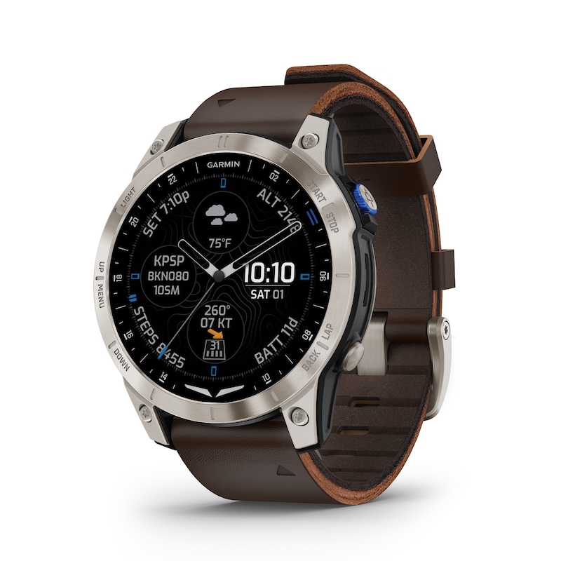 Garmin D2 Mach 1 Brown Leather Strap Smartwatch