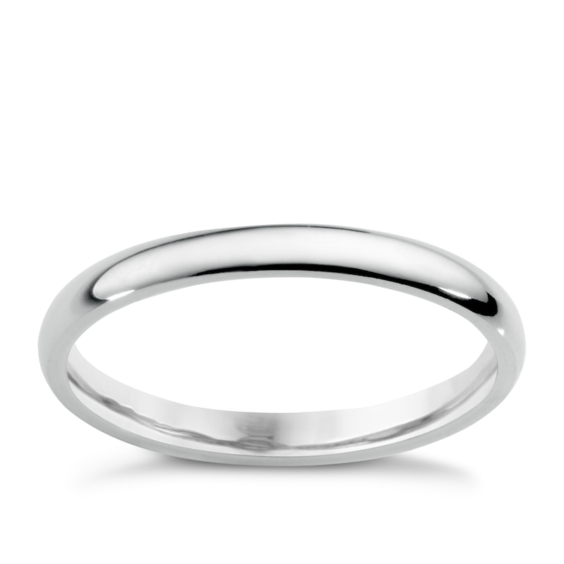 18ct White Gold 2mm Extra Heavyweight Court Ring