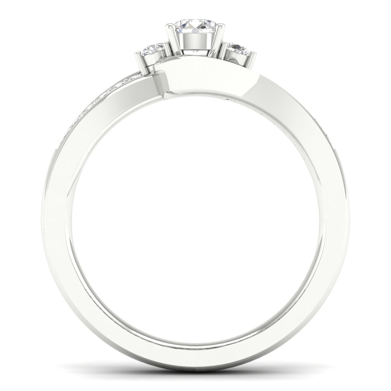 Main Image 3 of Engagement Ring The Diamond Story 18ct White Gold 0.33ct Diamond Trilogy Ring