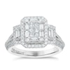 Thumbnail Image 0 of Vera Wang 18ct White Gold 0.95ct Total Diamond Cluster Ring