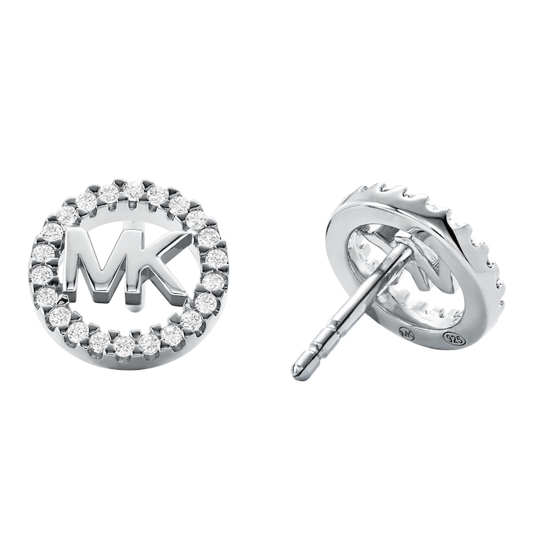 Michael Kors Sterling Silver Logo Stud Earrings