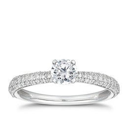 18ct White Gold 0.66ct Total Diamond Solitaire Ring