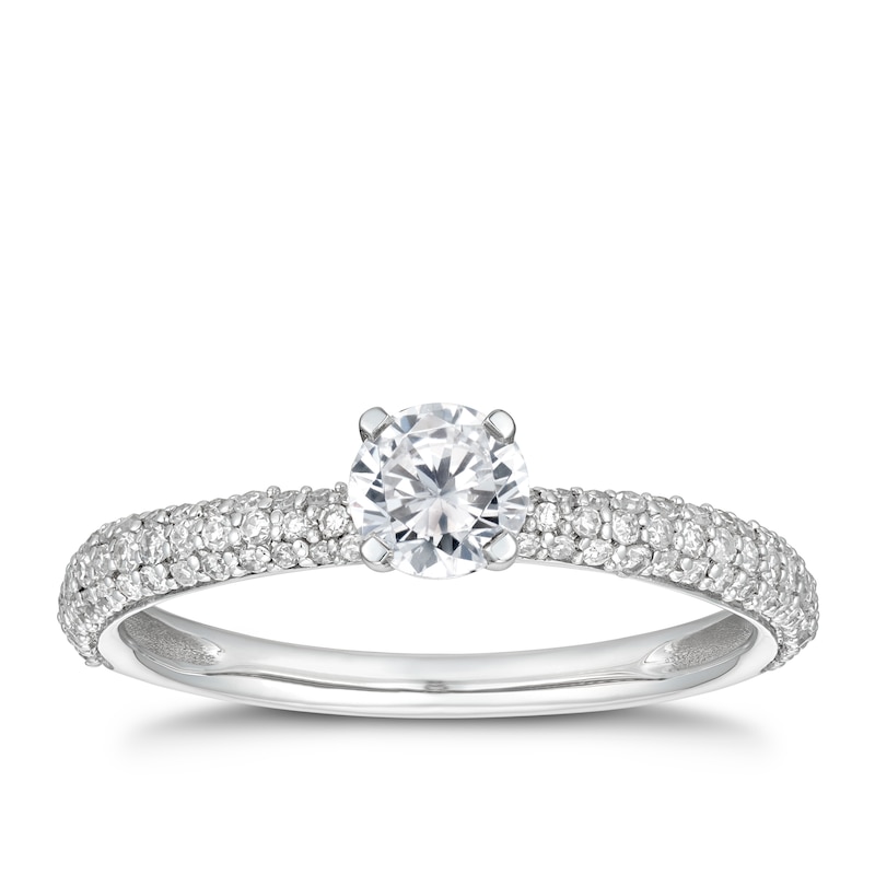 Main Image 1 of 18ct White Gold 0.66ct Total Diamond Solitaire Ring