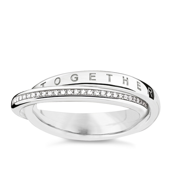 Thomas Sabo Sterling Silver Diamond Ring Size O