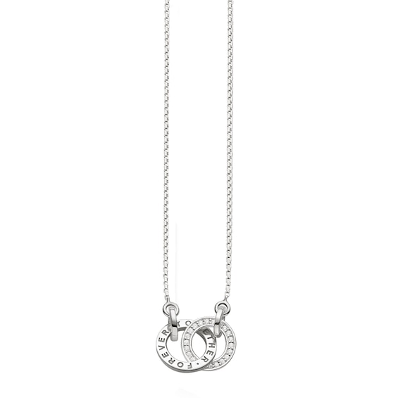 Women's Thomas Sabo Sterling Silver Together Stone Set Necklace