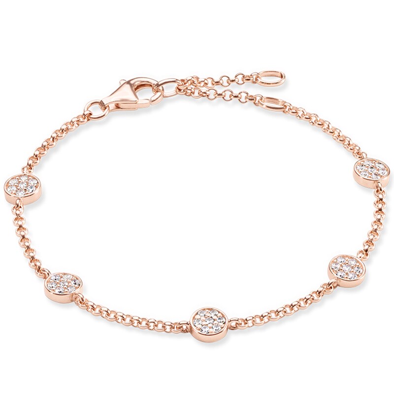 Thomas Sabo Rose Gold Plated Stone Set Bracelet