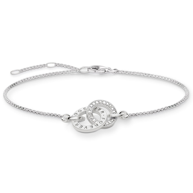 Thomas Sabo Together Forever Sterling Silver 7 Inch Cubic Zirconia Bracelet